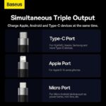 کابل 1.2 متری چند کاره بیسوس مدل StarSpeed 1-for-3