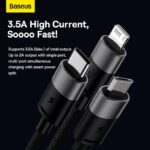 کابل 1.2 متری چند کاره بیسوس مدل StarSpeed 1-for-3