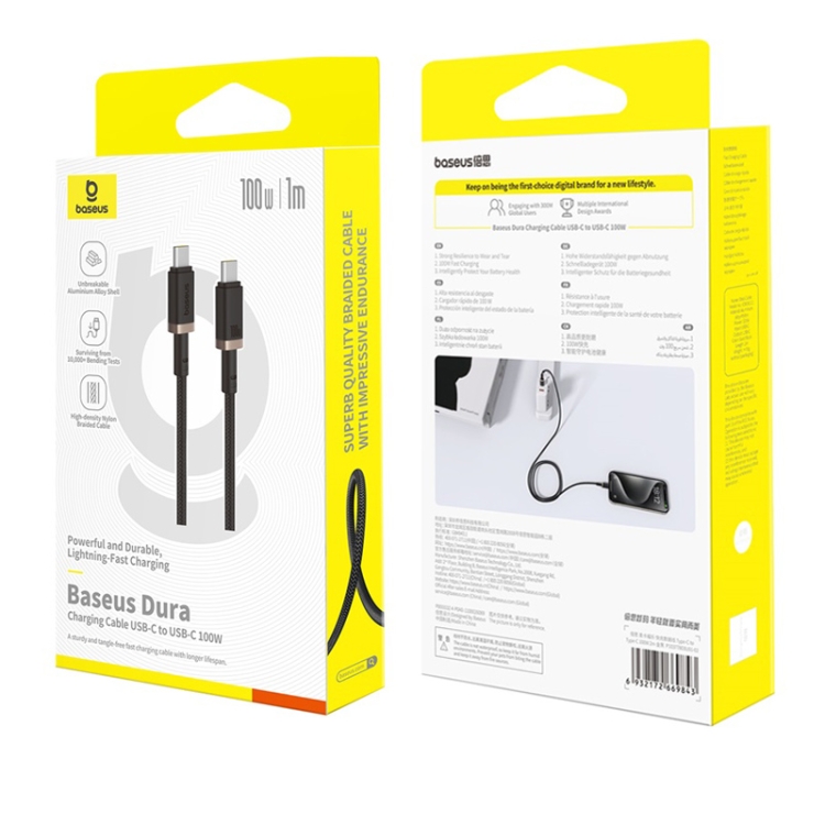 کابل Type-C به Type-C بیسوس مدل Dura Series 100W طول 1 متر