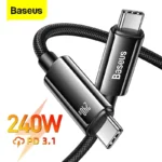 کابل 2 متری Type-C به Type-C بیسوس 240 وات مدل Tungsten Gold