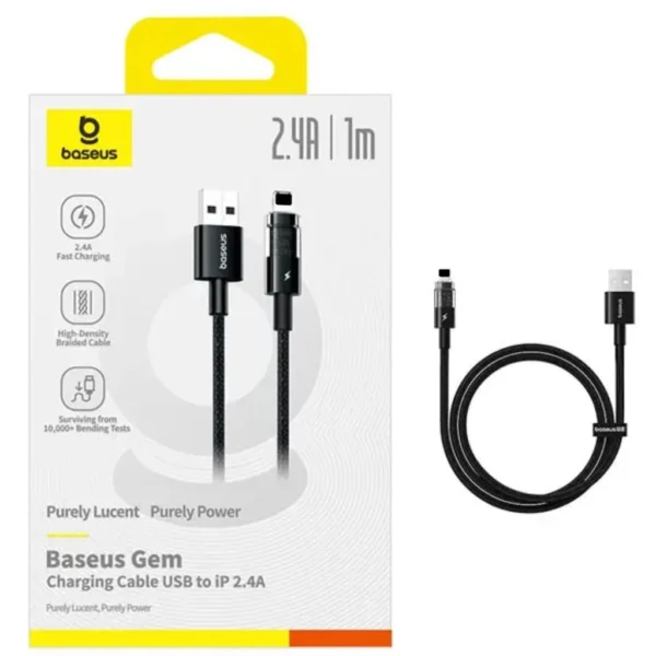 کابل 1 متری USB به iphone بیسوس مدل Gem