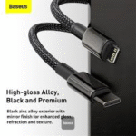 کابل 2 متری Type-C به iphone بیسوس مدل Tungsten Gold